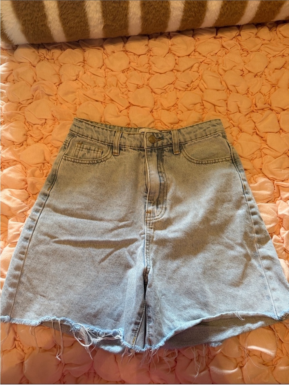 Princess Polly Light Blue High-Rise Denim Shorts